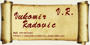 Vukomir Radović vizit kartica
